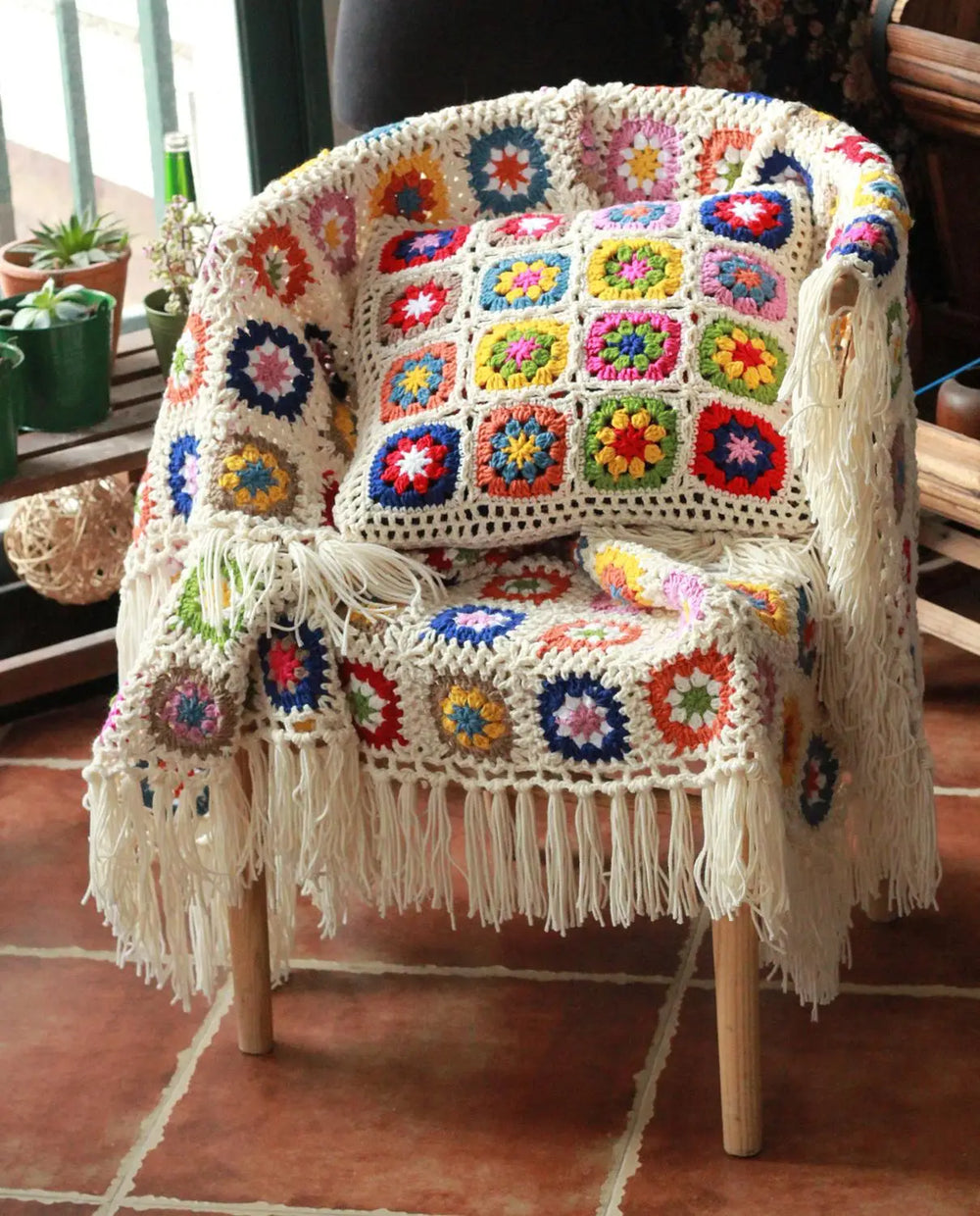 manta crochet decoração sofá popbox