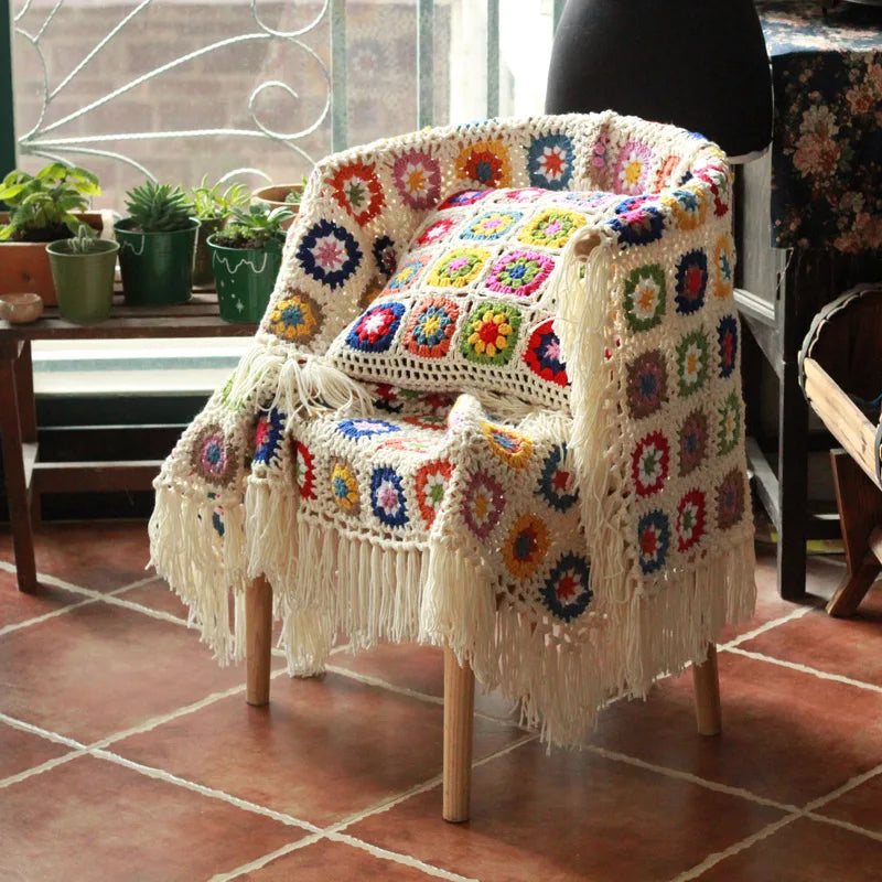 manta crochet decoração sofá popbox