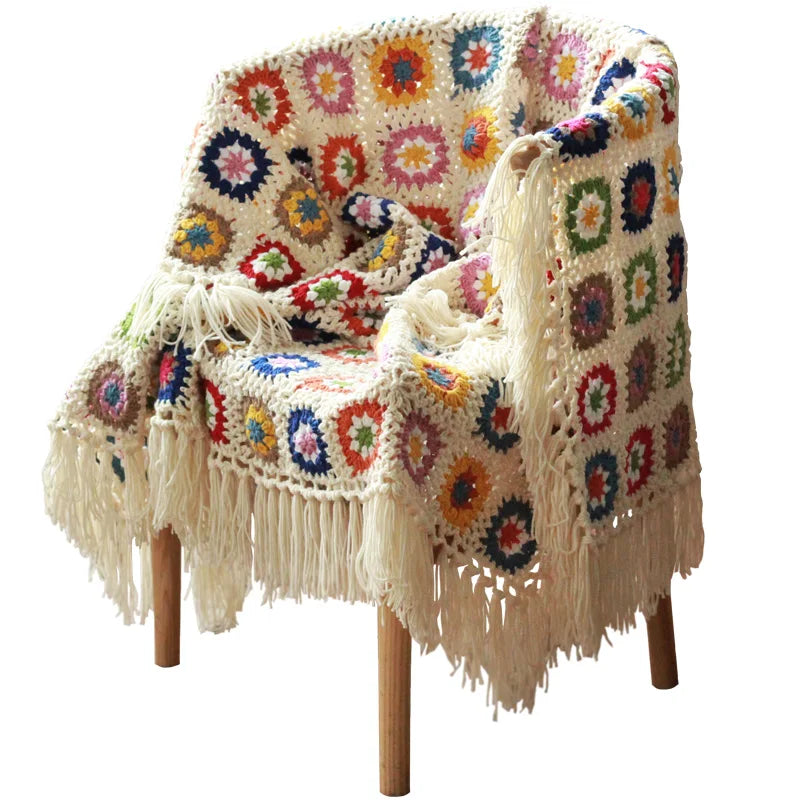 manta crochet decoração sofá popbox