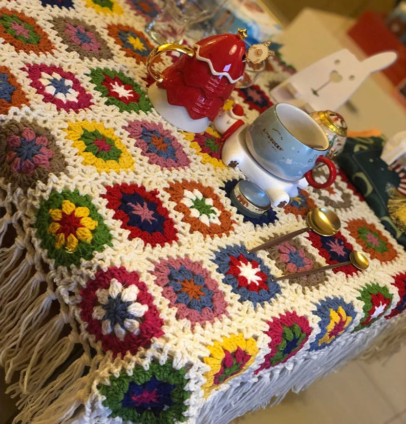 manta crochet decoração sofá popbox