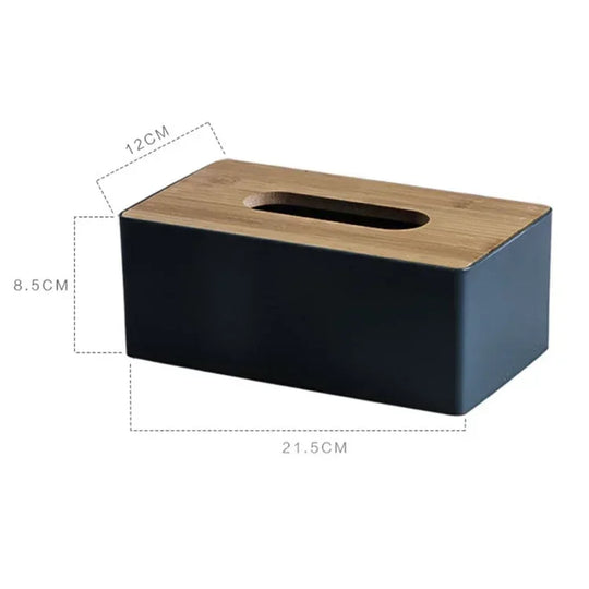 porta lenços com tampa de bambu - popbox