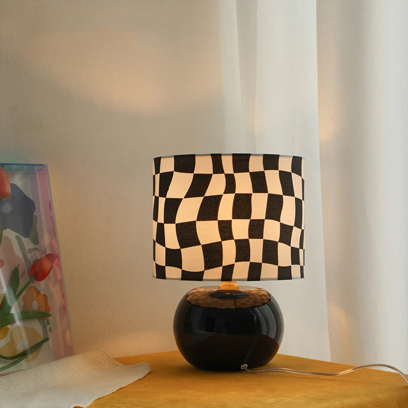 abajur decorativo xadrez