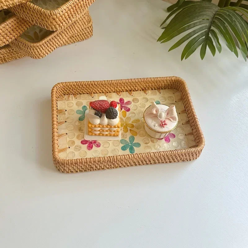 Bandeja Rattan Shell