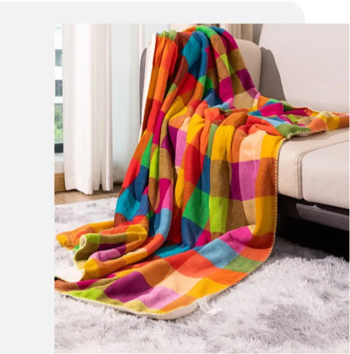 manta para sofá xadrez decoração