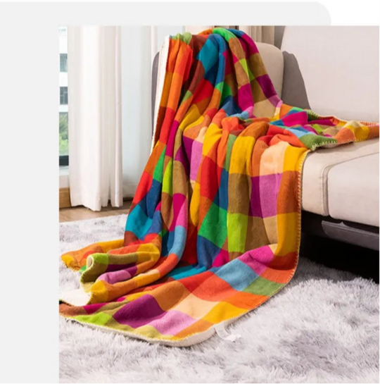 manta para sofá xadrez decoração