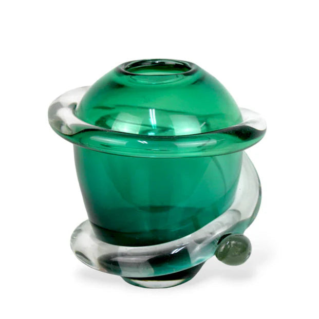 vaso centro de mesa verde murano