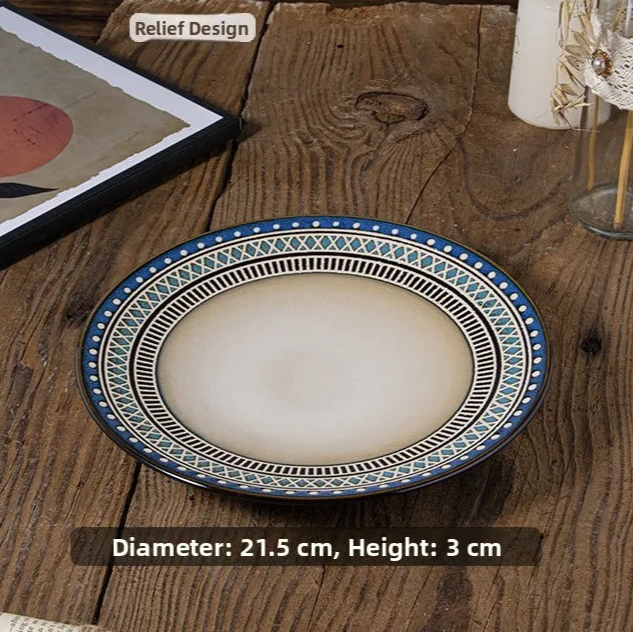prato dining western; prato cerâmica; louça de cerâmica; prato raso; prato de sopa; prato sobremesa; louça artesanal; mesa elegante