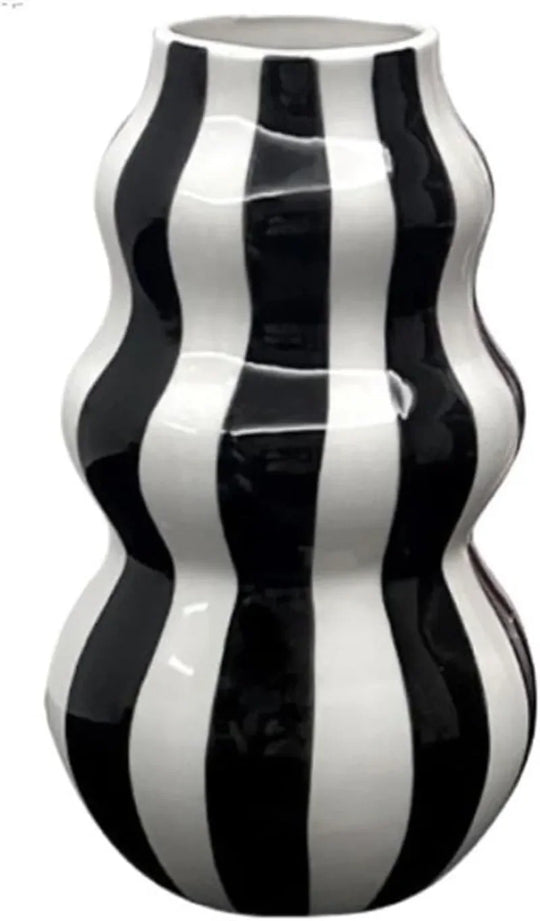 Vaso Decorativo Listrado de cerâmica colorido