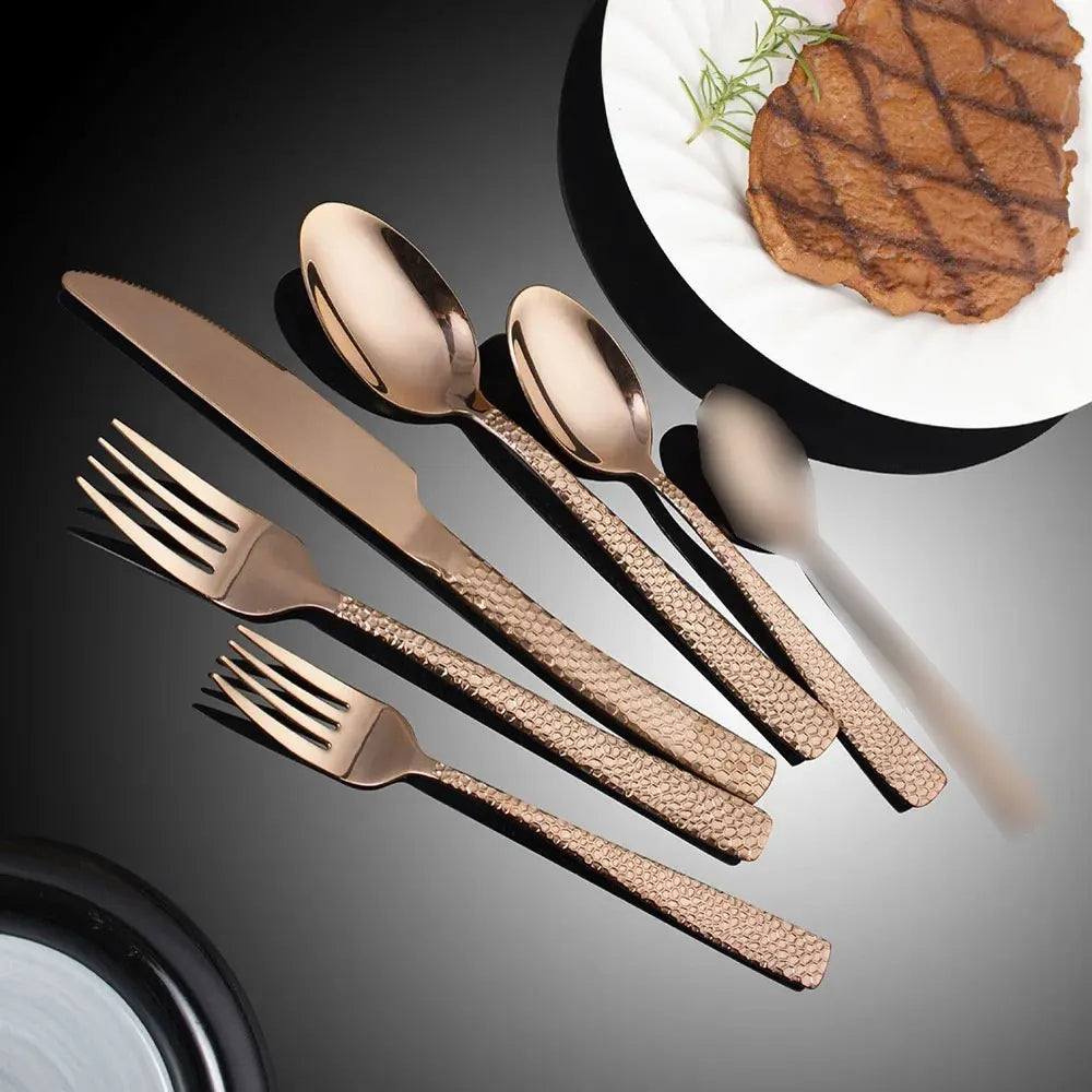 Jogo de Talheres Inox Martelado