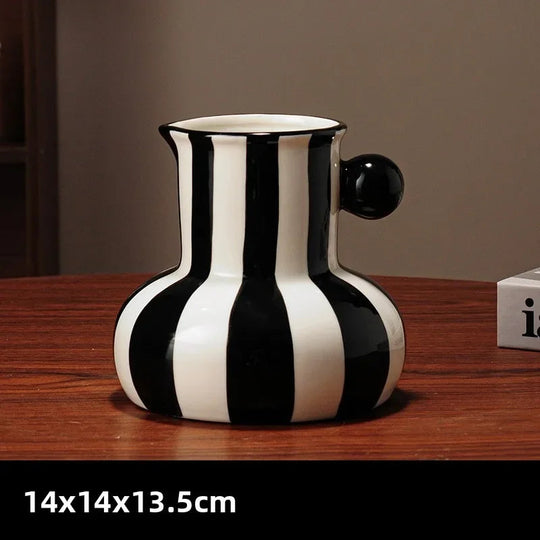 Vaso Decorativo Listrado de cerâmica colorido