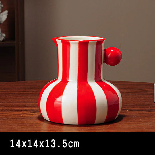 Vaso Decorativo Listrado de cerâmica colorido