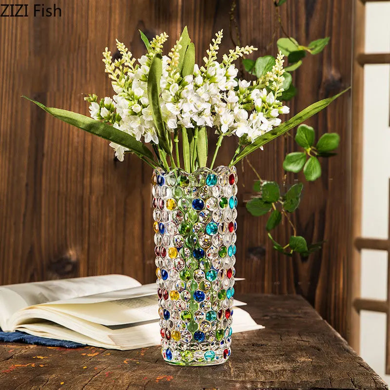 Vaso de Vidro Colorido - Centro de mesa