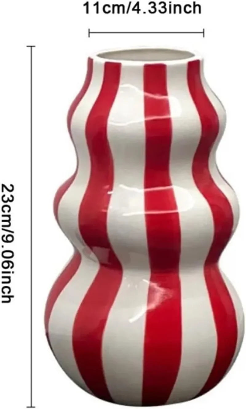 Vaso Decorativo Listrado de cerâmica colorido