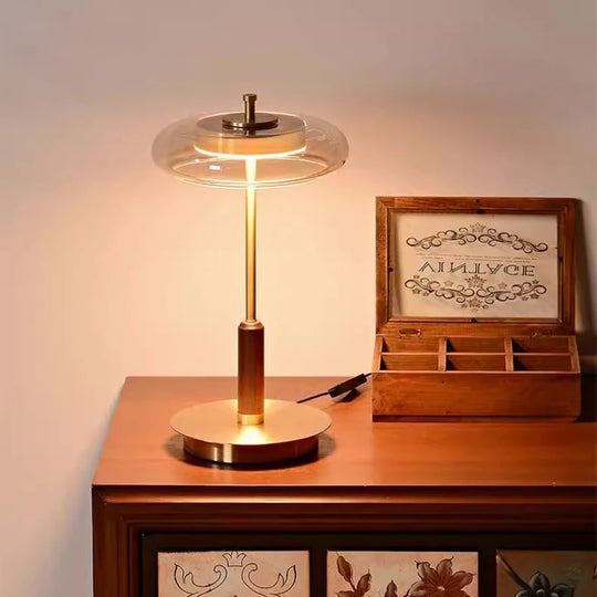 luminária de mesa moderna madeira led - popbox