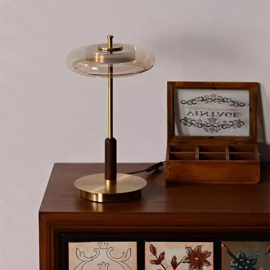 luminária de mesa moderna madeira led - popbox