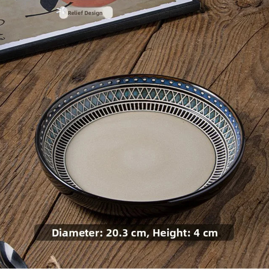 prato dining western; prato cerâmica; louça de cerâmica; prato raso; prato de sopa; prato sobremesa; louça artesanal; mesa elegante