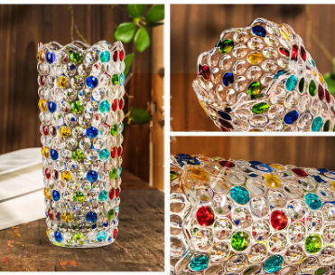 Vaso de Vidro Colorido - Centro de mesa
