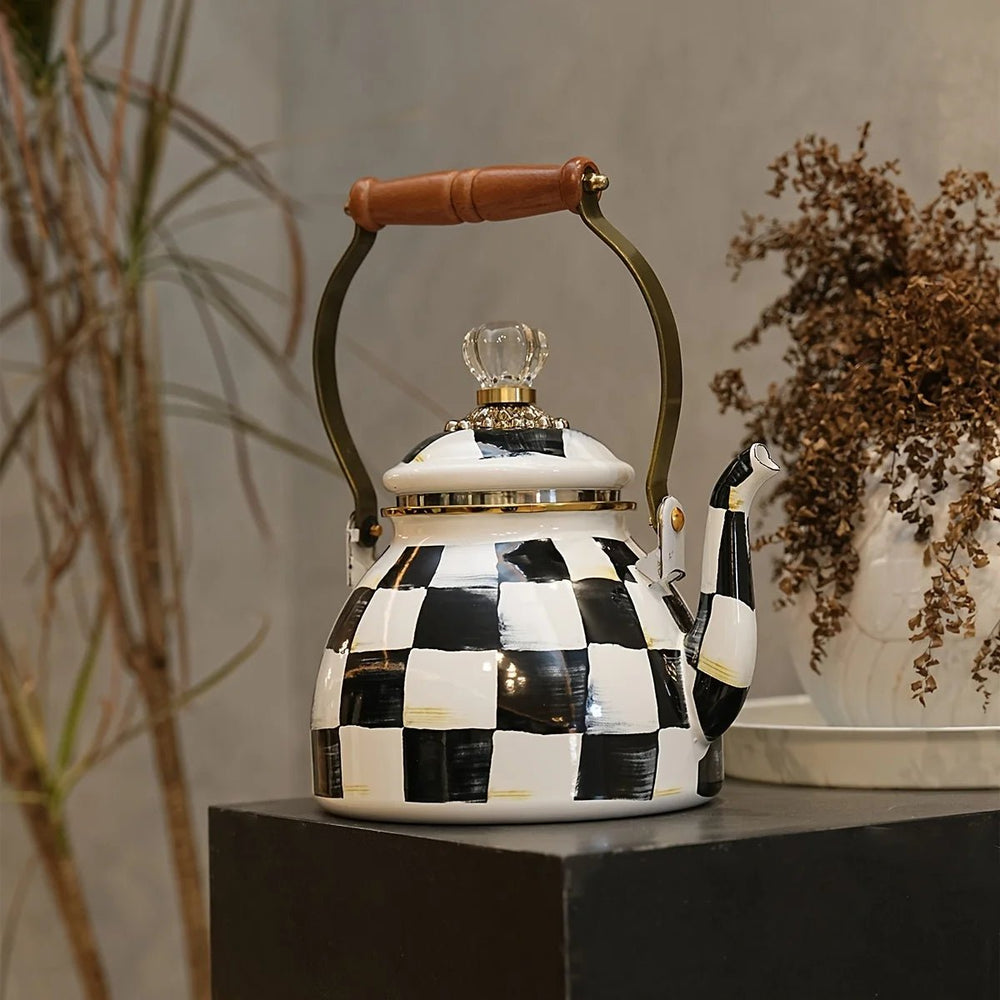Chaleira Esmaltada Xadrez - Popbox Home Design