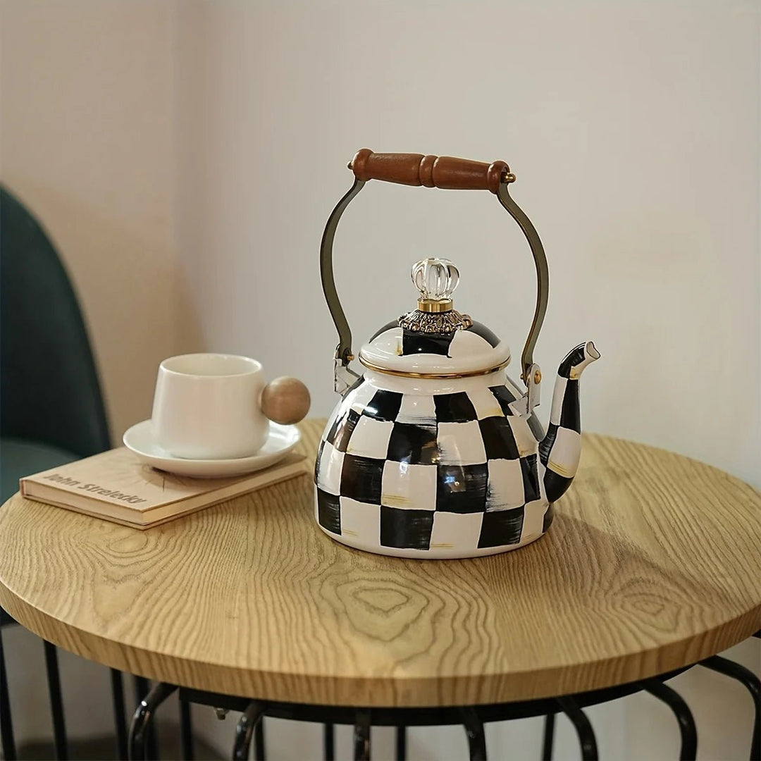 Chaleira Esmaltada Xadrez - Popbox Home Design