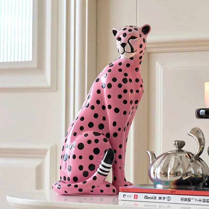 Estatueta Decorativa Leopardo Rosa - Popbox Home Design