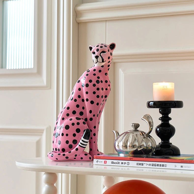 Estatueta Decorativa Leopardo Rosa - Popbox Home Design
