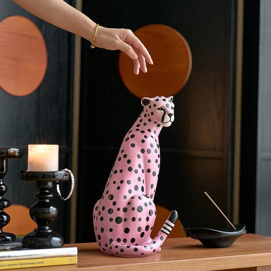 Estatueta Decorativa Leopardo Rosa - Popbox Home Design