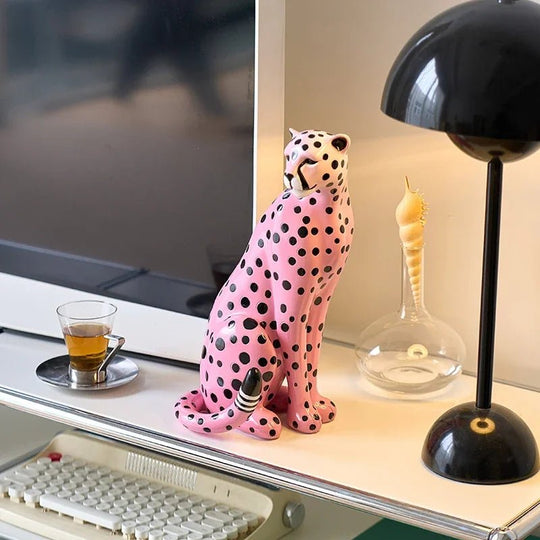 Estatueta Decorativa Leopardo Rosa - Popbox Home Design