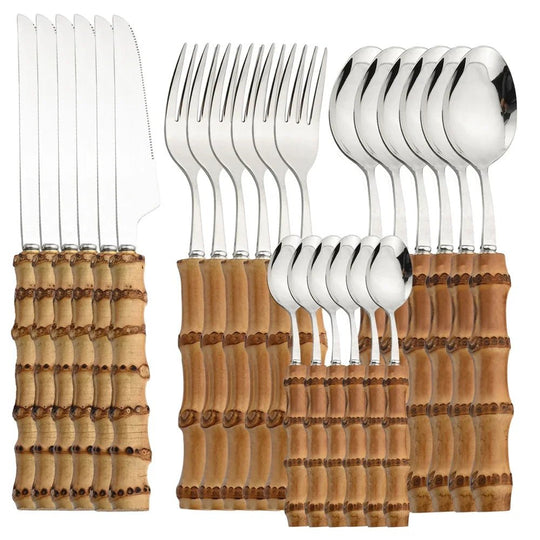 Faqueiro Bambu 24 peças - Popbox Home Design