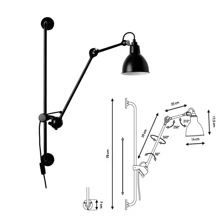 Luminária de Parede Articulada Gras - Popbox Home Design