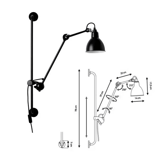 Luminária de Parede Articulada Gras - Popbox Home Design